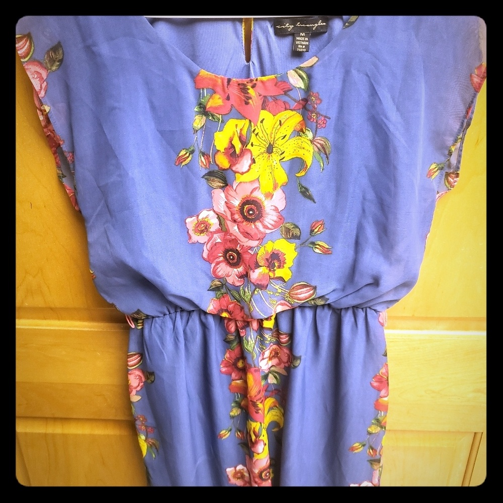 Blue dress with floral print